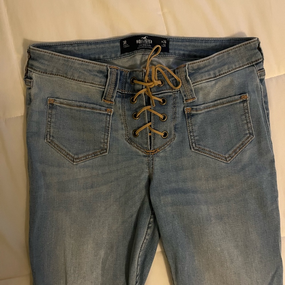 Hollister Lace-up Low-rise Flare Jeans
